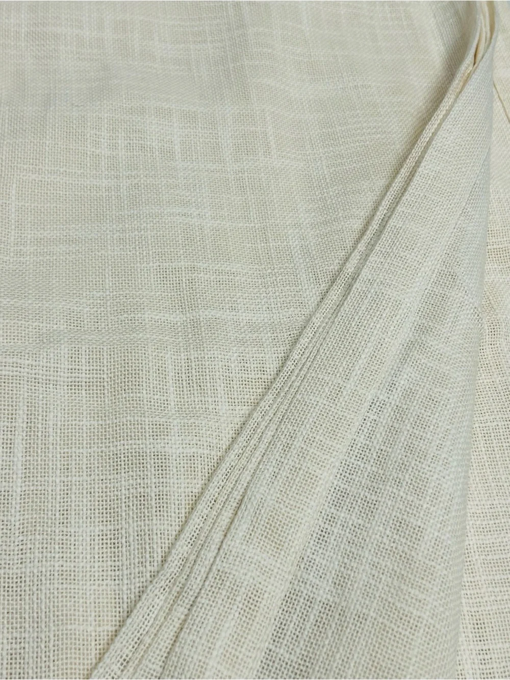 NWT QUINCE Set Of 2 48x96 Cotton Sheer Curtains Ivory 0515